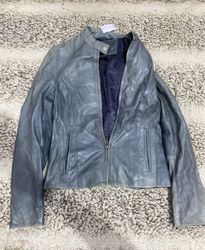 Grey Leather Jacket