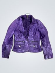 Mango Purple Leather Jacket