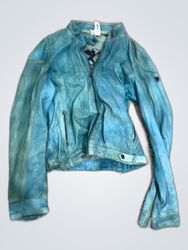 Red Valentino Blue Leather Jacket