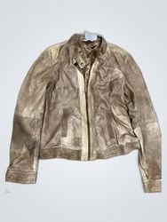 Unbranded Tan Leather Biker Jacket