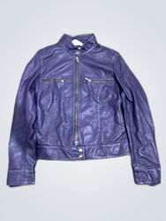 Zara Purple Leather Jacket