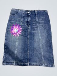 Diesel Embroidered Denim Mini Skirt