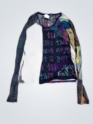 Multicolor Printed Long-Sleeve Blouse