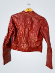 Red Leather Biker Jacket