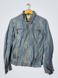 Rino & Pelle Blue Leather Jacket