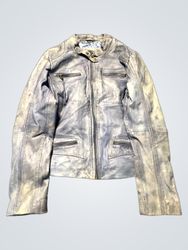Gray Leather Jacket