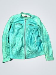 Teal Leather Jacket