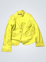 Reporter Yellow Leather Blazer