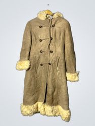Tan Fur-Trimmed Coat
