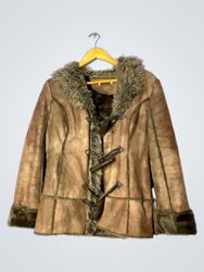 Brown Fur-Trimmed Jacket