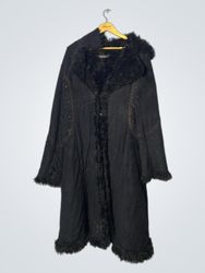 Black Fur-Trimmed Coat