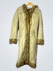 Tan Fur-Trimmed Coat