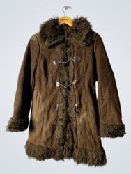 Brown Fur-Trimmed Coat