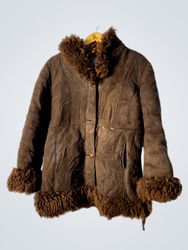 Brown Fur-Trimmed Coat