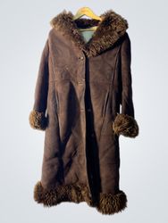 Brown Fur-Trimmed Coat