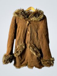 Brown Fur Trimmed Coat