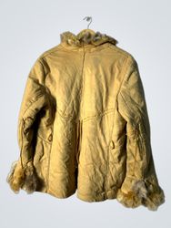 Tan Fur-Trimmed Coat