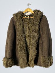 Brown Fur-Trimmed Coat