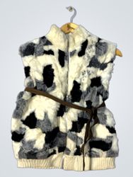 Fur Vest with Cow Pattern