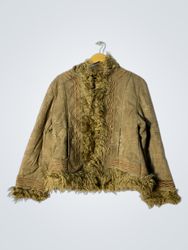 Brown Fur-Trimmed Jacket