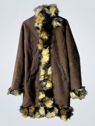 Brown Fur-Trimmed Coat