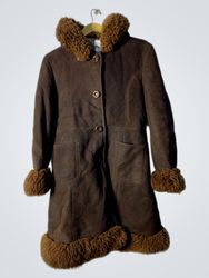 Brown Shearling-Lined Coat