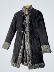Black Fur-Trimmed Coat
