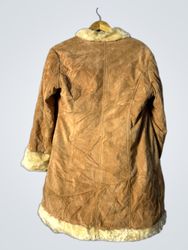 Brown Suede Jacket with Fur Trim