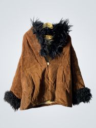 Brown Fur-Trimmed Jacket