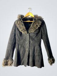 Black Fur Trimmed Coat