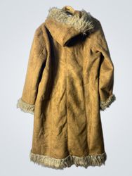 Tan Fur-Trimmed Coat