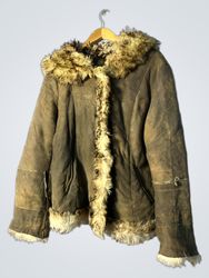 Brown Fur-Lined Leather Jacket