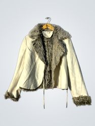 Cream Fur Trimmed Jacket