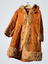 Brown Fur-Trimmed Coat