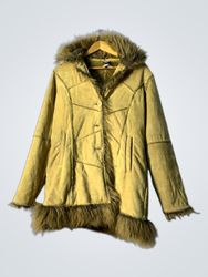 Tan Fur-Trimmed Coat