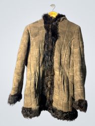 Brown Fur-Trimmed Coat
