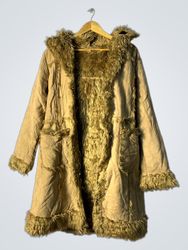 Tan Fur-Trimmed Coat