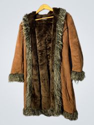Brown Fur-Trimmed Coat