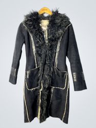 Black Fur Trimmed Coat