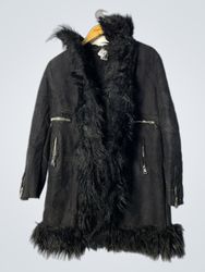 Black Fur-Trimmed Coat