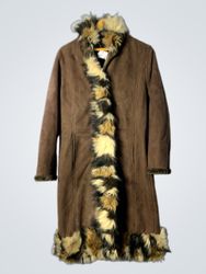 Brown Fur Trim Coat