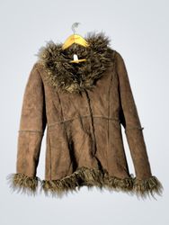 Brown Fur-Trimmed Coat