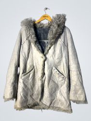 Gray Fur-Lined Coat