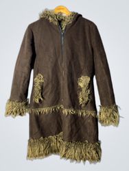 Brown Fur-Trimmed Coat