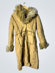 Tan Fur-Lined Winter Coat