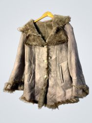 Fur Trimmed Gray Coat