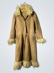 Tan Fur-Trimmed Coat