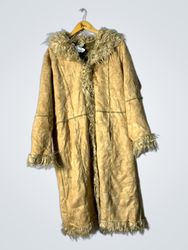 Tan Fur-Trimmed Coat
