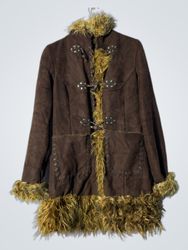 Brown Fur-Trimmed Jacket