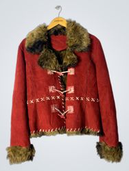 Red Fur-Trimmed Coat